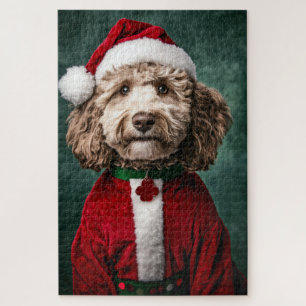 Puzzle Labradoodle en fête de Noël