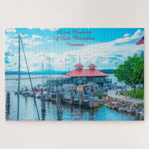 Puzzle Lac Champlain  Vermont.Carte de vœux de Noël Puzzl