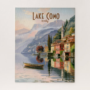 Puzzle Lac de Côme Italie Aquarelle Voyage sur mesure vin