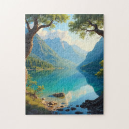 Puzzle Lac de montagne clair