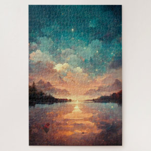 Puzzle Lac Dreamlike et Sunset Landscape