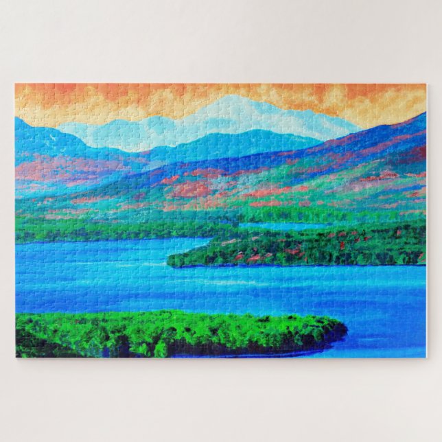 Puzzle lac et paysage de montagne (Horizontal)