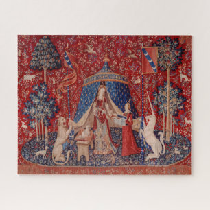Puzzle Lady and Unicorn Medieval Tapestry Sight