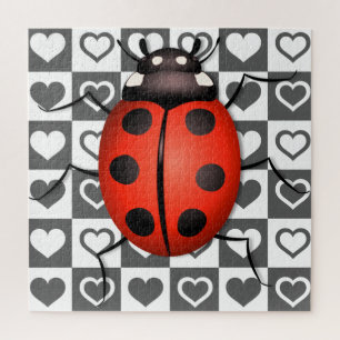 Puzzle Ladybug & Coeurs - mignon