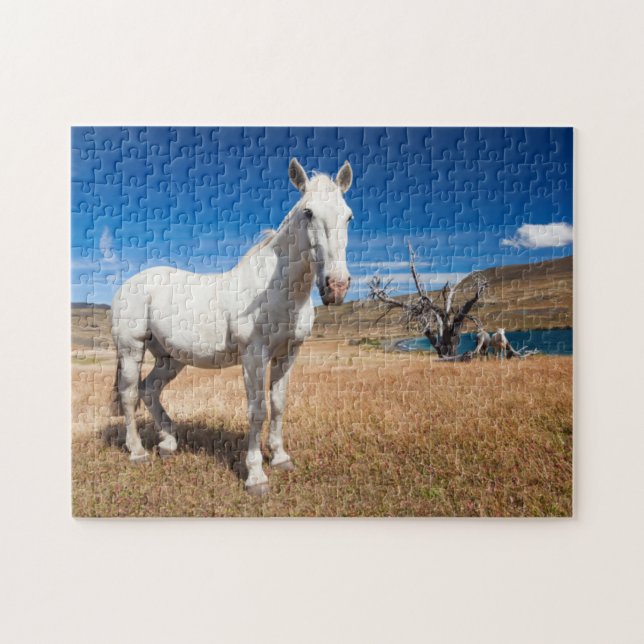 Puzzle Laguna Azul, paysage avec chevaux (Horizontal)