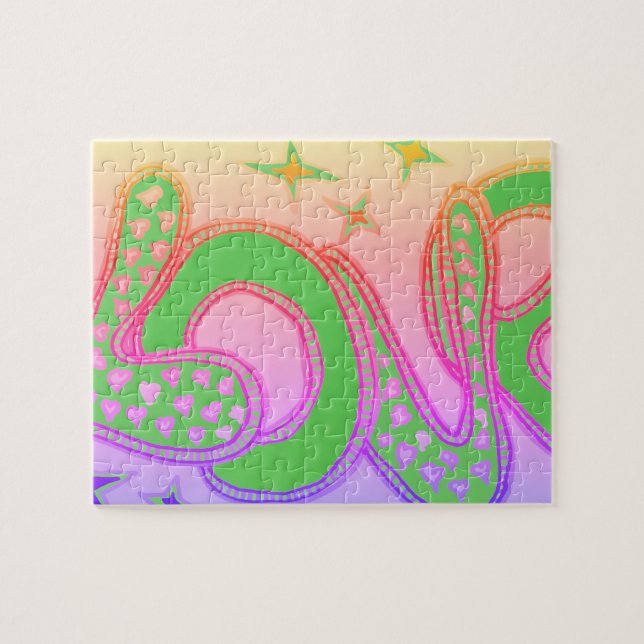 Puzzle L'amour dans le style années 1960 (Horizontal)