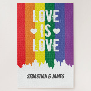 Puzzle L'amour est amour gay pride LGBT arc-en-ciel perso