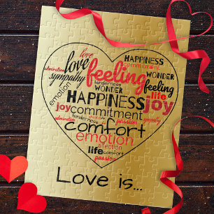 Puzzle L'amour est le coeur en forme de mot Cloud Répéter