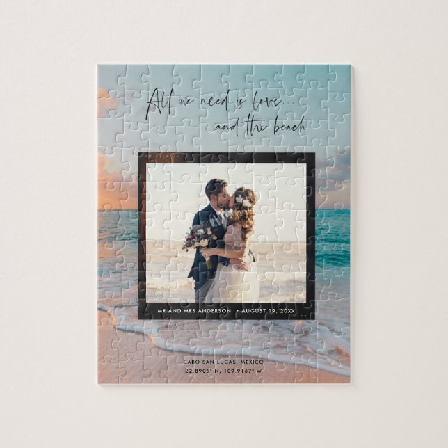 Puzzle L'amour et le mariage sur la plage (Vertical)