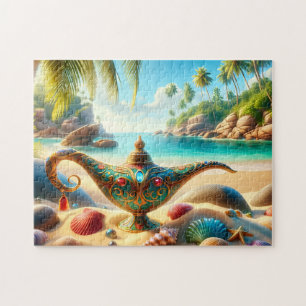 Puzzle Lampe de Génie Tropicale au Bord de la Mer