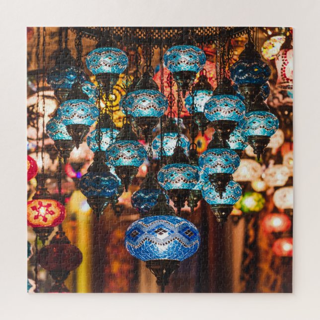 Puzzle Lampes turques : art en verre de mosaïque (Vertical)