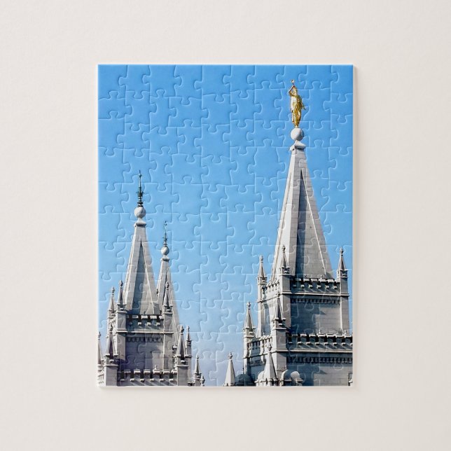 Puzzle landes lac sel ville temple angel moroni (Vertical)