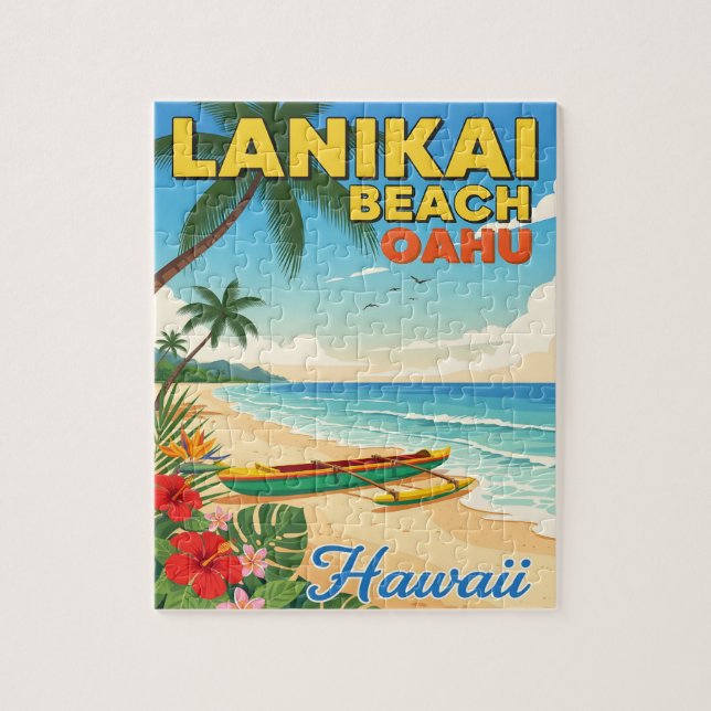 Puzzle Lanikai Beach, Hawaii - Canoë Tropical (Vertical)