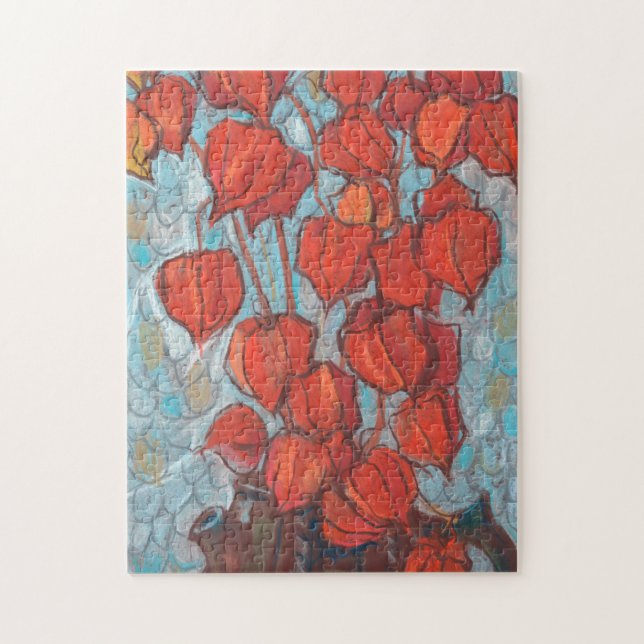 Puzzle Lanternes chinoises, Physalis peinture florale d'a (Vertical)