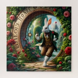 Puzzle Lapin à Ressort à Travers la Porte de Roses