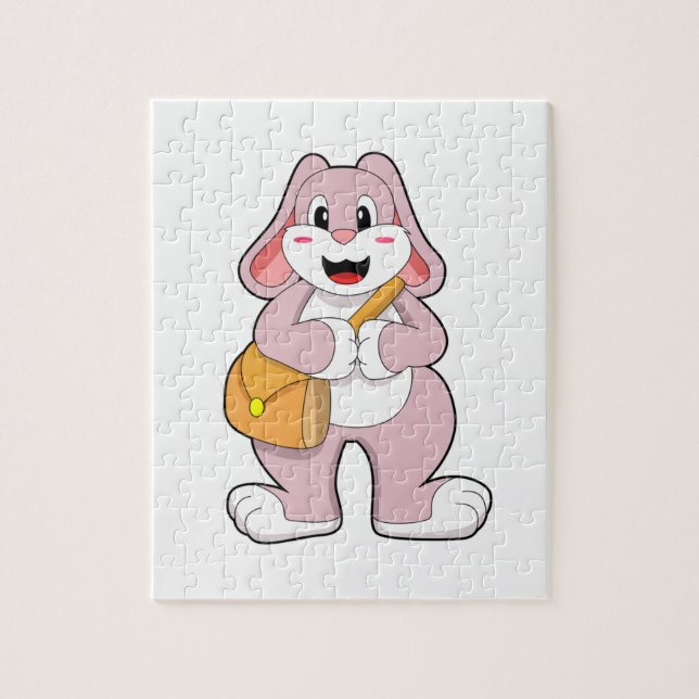 Puzzle Lapin comme randonneur avec sac (Vertical)