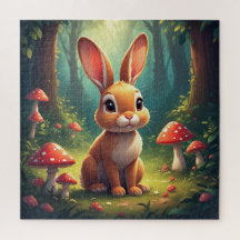 Lapin de garenne adorable dans une forêt enchantée