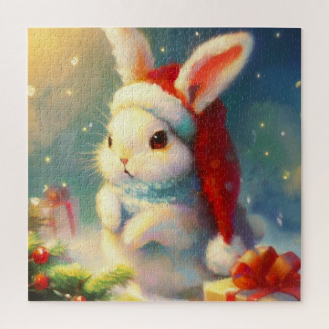 Puzzle Lapin de Noël (2) (Vertical)