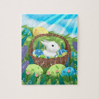 Puzzle Lapin de Pâques mignon et œufs décorés