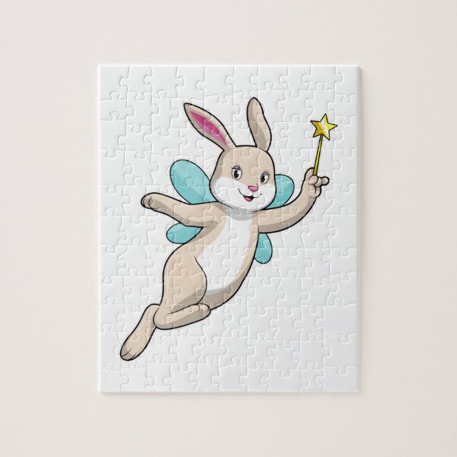 Puzzle Lapin en fée avec baguette magique (Vertical)
