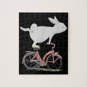 Puzzle Lapin Mignonne Sur Vélo Vélo Vélo Vélo Vélo