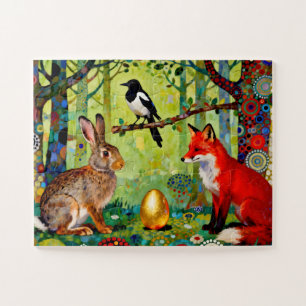 Puzzle Lapin, Pie, Renard et « Le Secret de la Forêt »