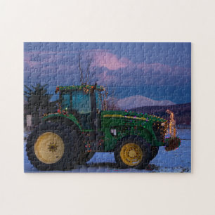 Puzzle L'arbre de Noël du Vermont en tant que tracteur