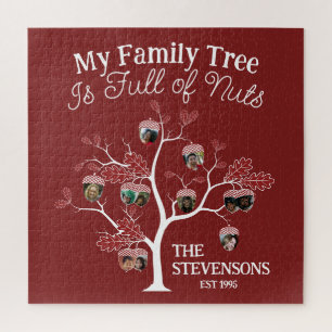 Puzzle L'arbre généalogique de la famille de photos rouge