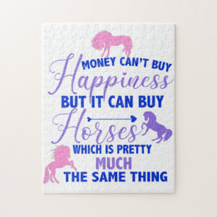 Puzzle L'argent peut acheter des chevaux violet rose  