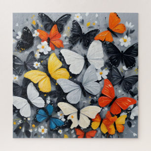 Puzzle L'art acrylique aux papillons colorés,