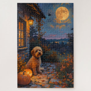 Puzzle L'art de Halloween de Cockapoo Cozy Farmhouse
