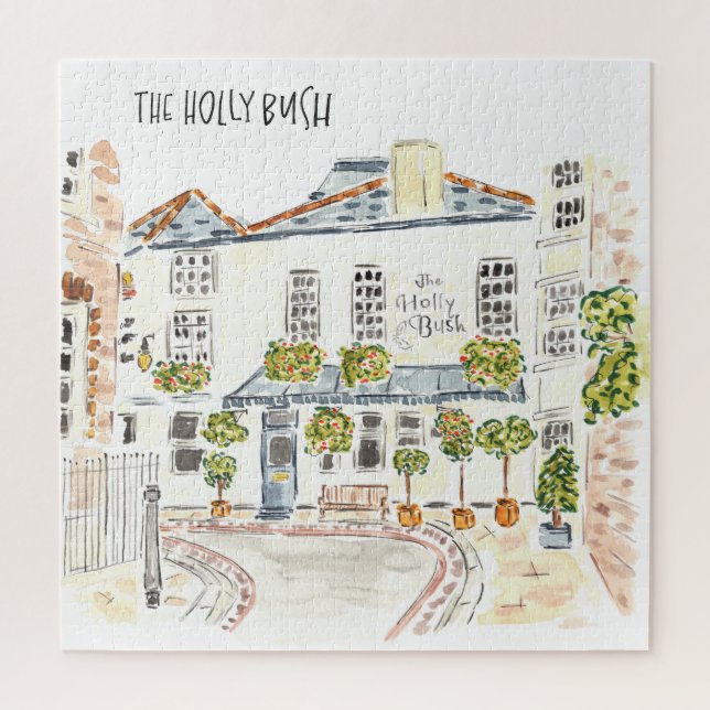 Puzzle L'art de l'aquarelle Holly Bush London Pub (Vertical)