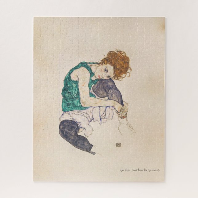 PUZZLE L'ART, EGON SCHIELE A ASSIS LA FEMME AVEC DES (Vertical)