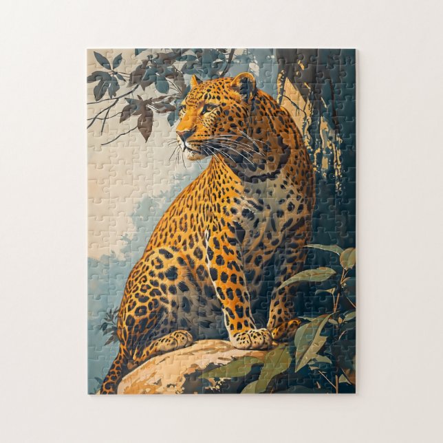 Puzzle L'art léopard vintage (Vertical)