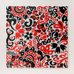 Puzzle L'art populaire ukrainien motif floral abstact