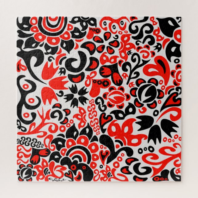 Puzzle L'art populaire ukrainien motif floral abstact (Vertical)