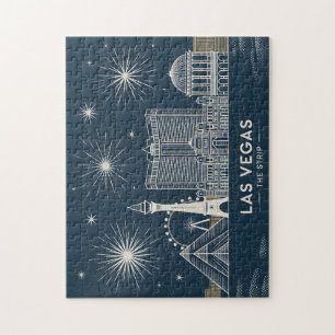 Puzzle Las Vegas Skyline minimaliste ligne Art Cityscape