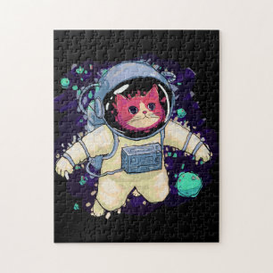 Puzzle L'astronaute Chat coloré