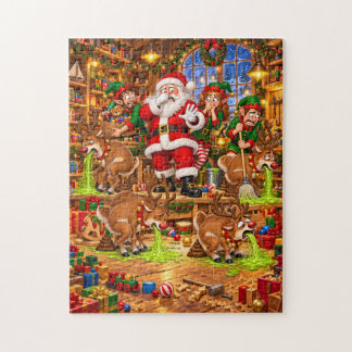 Puzzle L'Atelier du Père Noël : Renne Malade, Chaos de No
