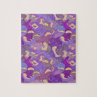 Puzzle Laughing Hippos - purple