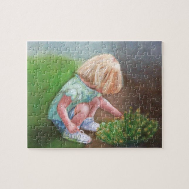 Puzzle "Laura" peinture à l'huile petite fille cueillir d (Horizontal)