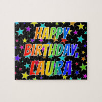 "LAURA" Prénom, "HEUREUX ANNIVERSAIRE"