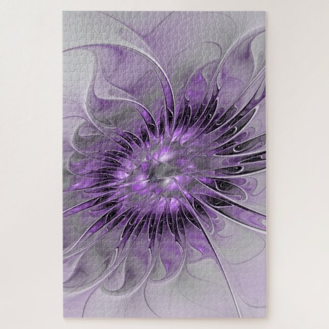 Puzzle Lavande Fleur Dream Moderne Abstrait Fractal Art (Vertical)