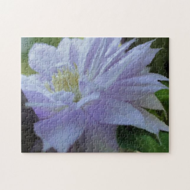Puzzle Lavender Clematis Art Fleur Peinture Photo (Horizontal)