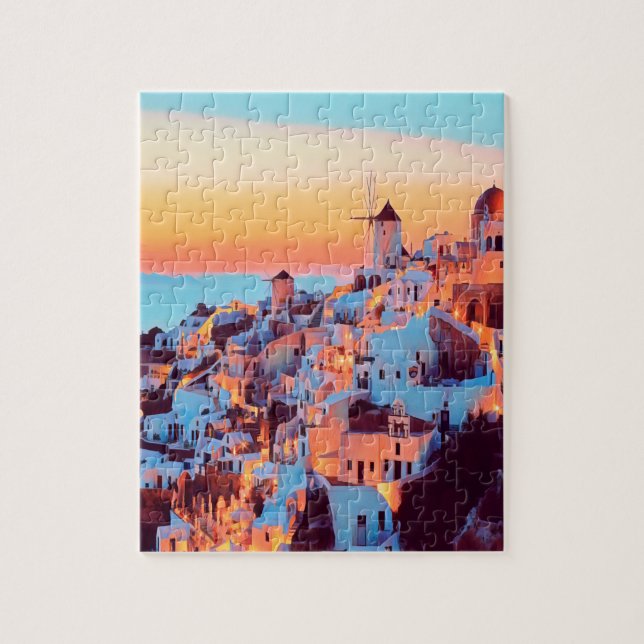 Puzzle ldp SANTORINI - panorama - par nuit (Vertical)