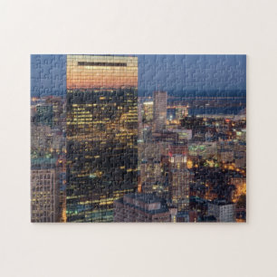 Puzzle Le bâtiment de Boston avec la lumière traîne su