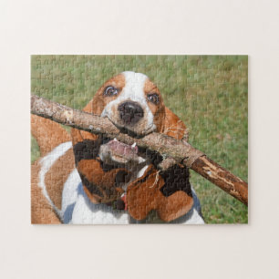 Puzzle Le Bonheur De Basset Hound Est Un Stick