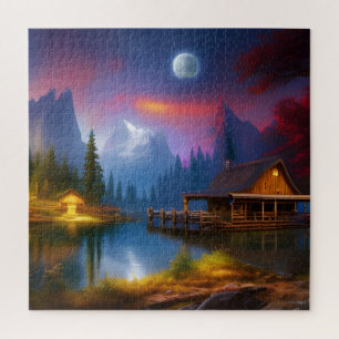 Puzzle Le Cabine dans l'anse sous la lune