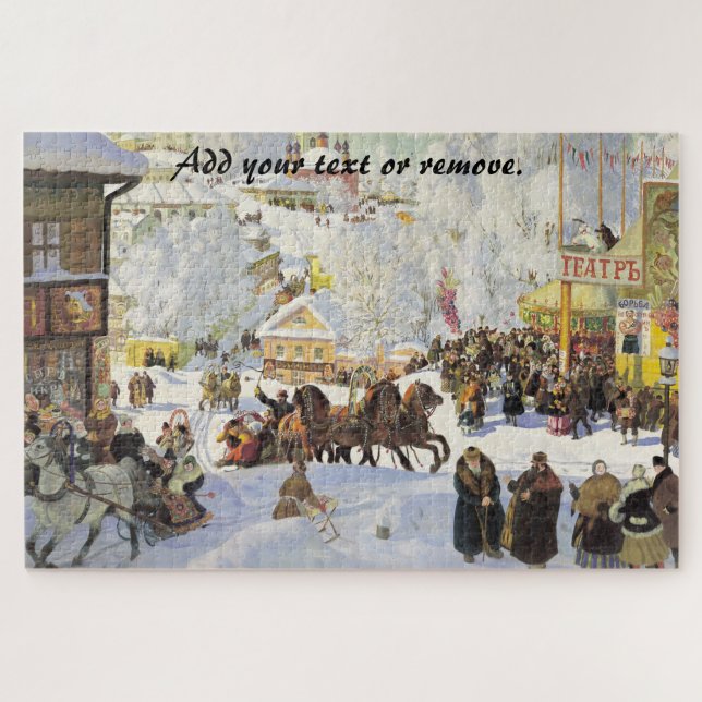 Puzzle Le carnaval russe "Maslenitsa", Boris Kustodiev, (Horizontal)