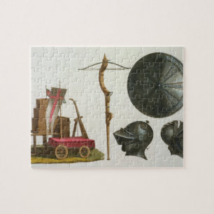 Puzzle Le char milanais, l'arbalète et l'armure, plaquen